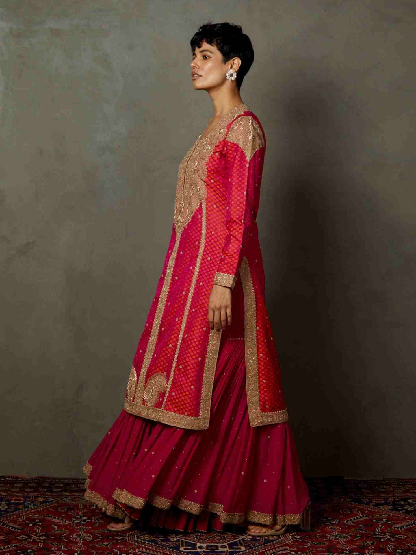 Fuchia & Orange Paniaba Suit Set