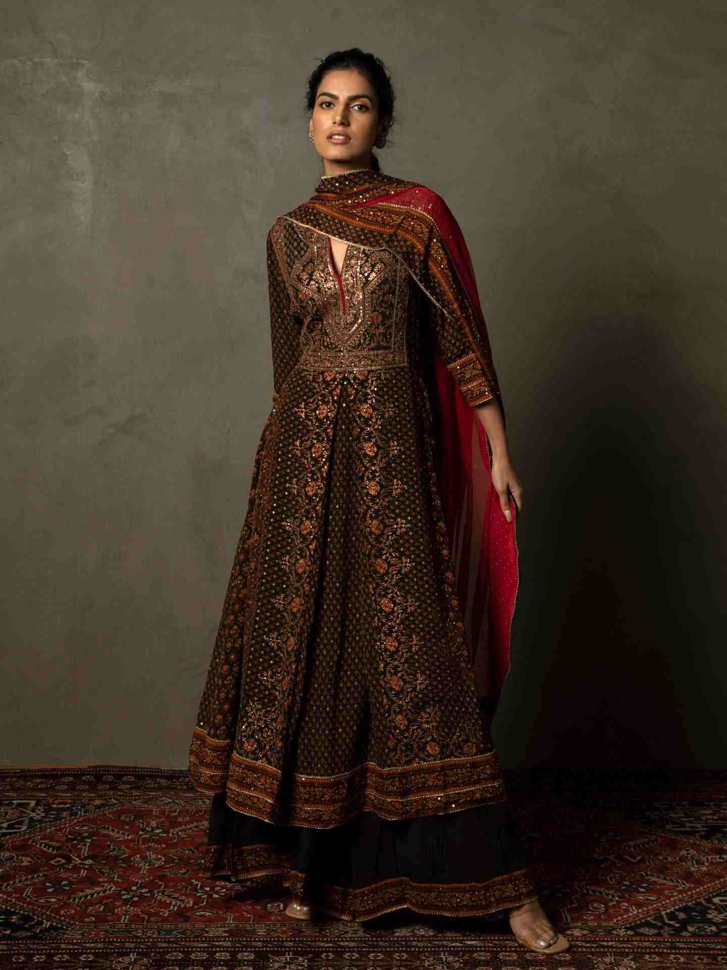 Black & Rust Rajkot Suit Set