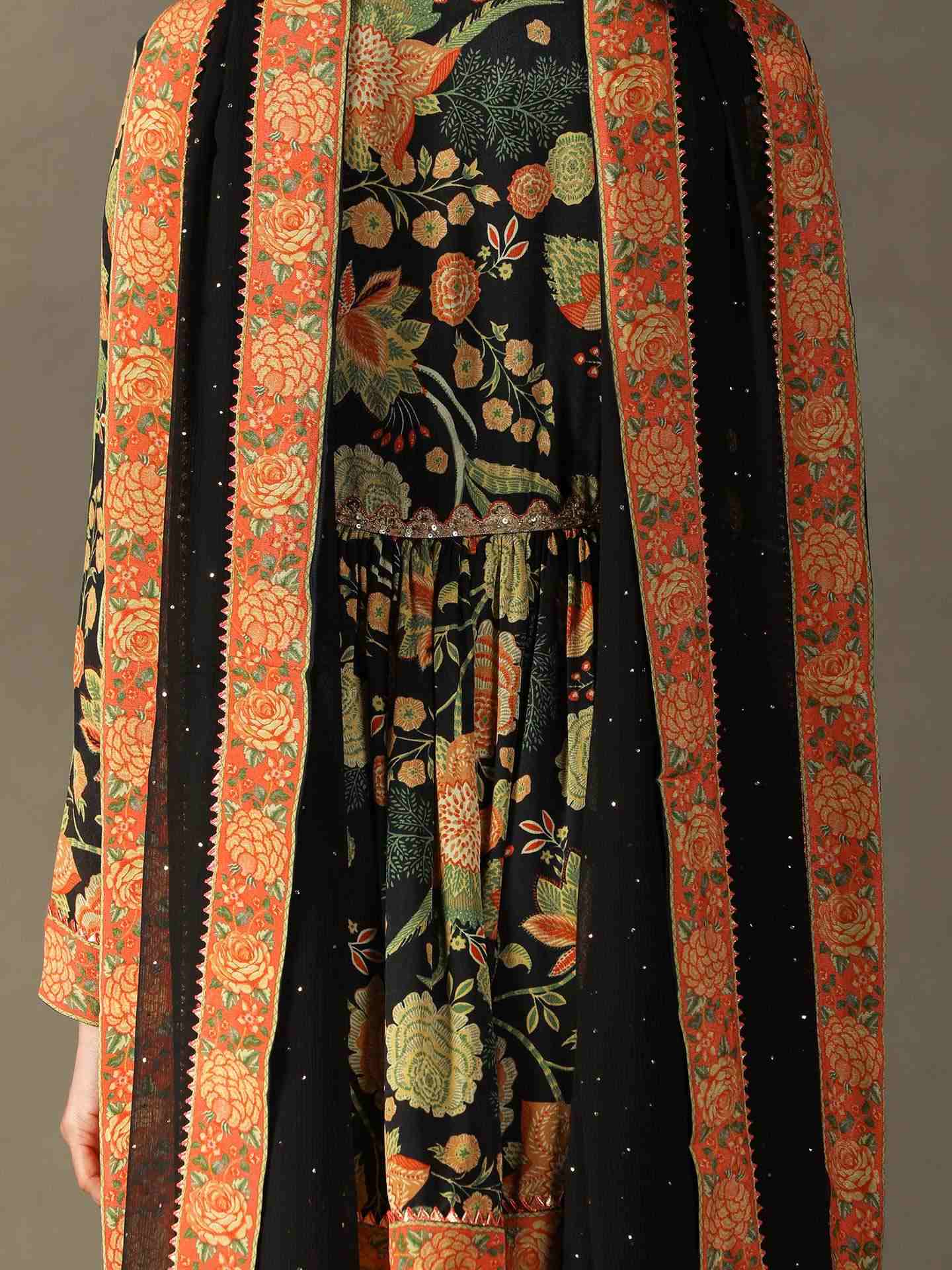 Black & Multi Janet Suit Set