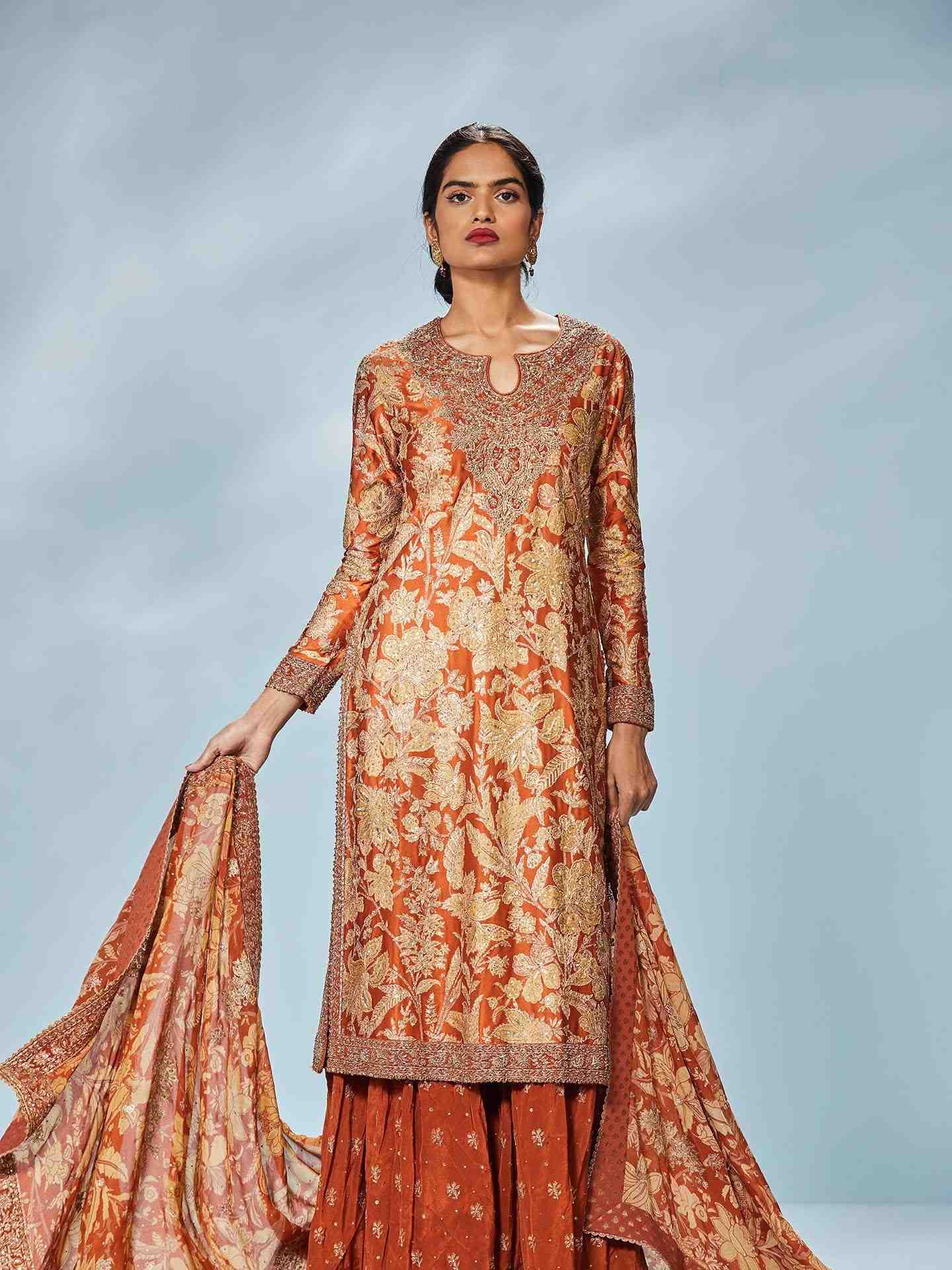 Rust & Beige 	Chameli Suit Set