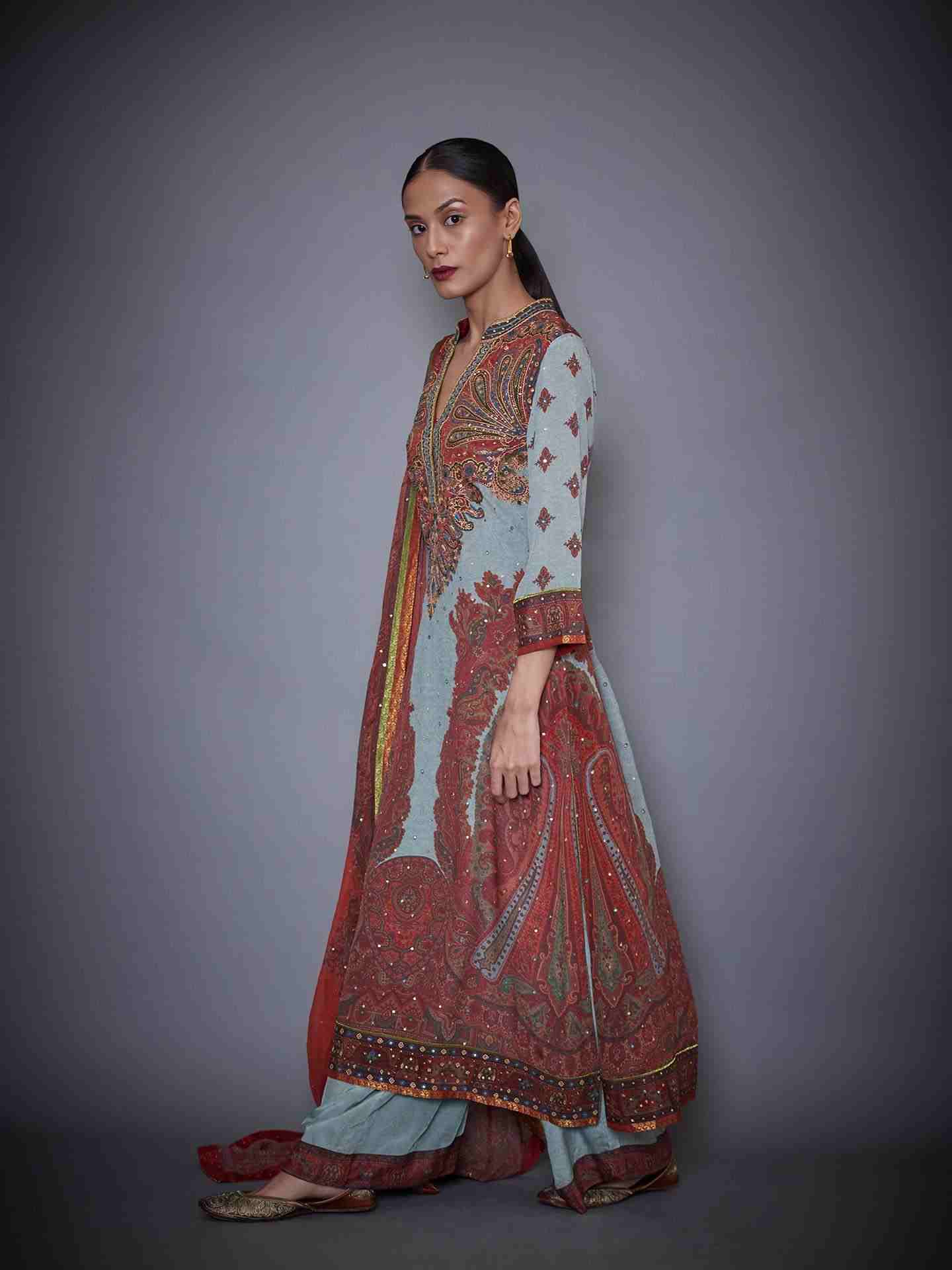 Grey & Multi Nagina Suit Set