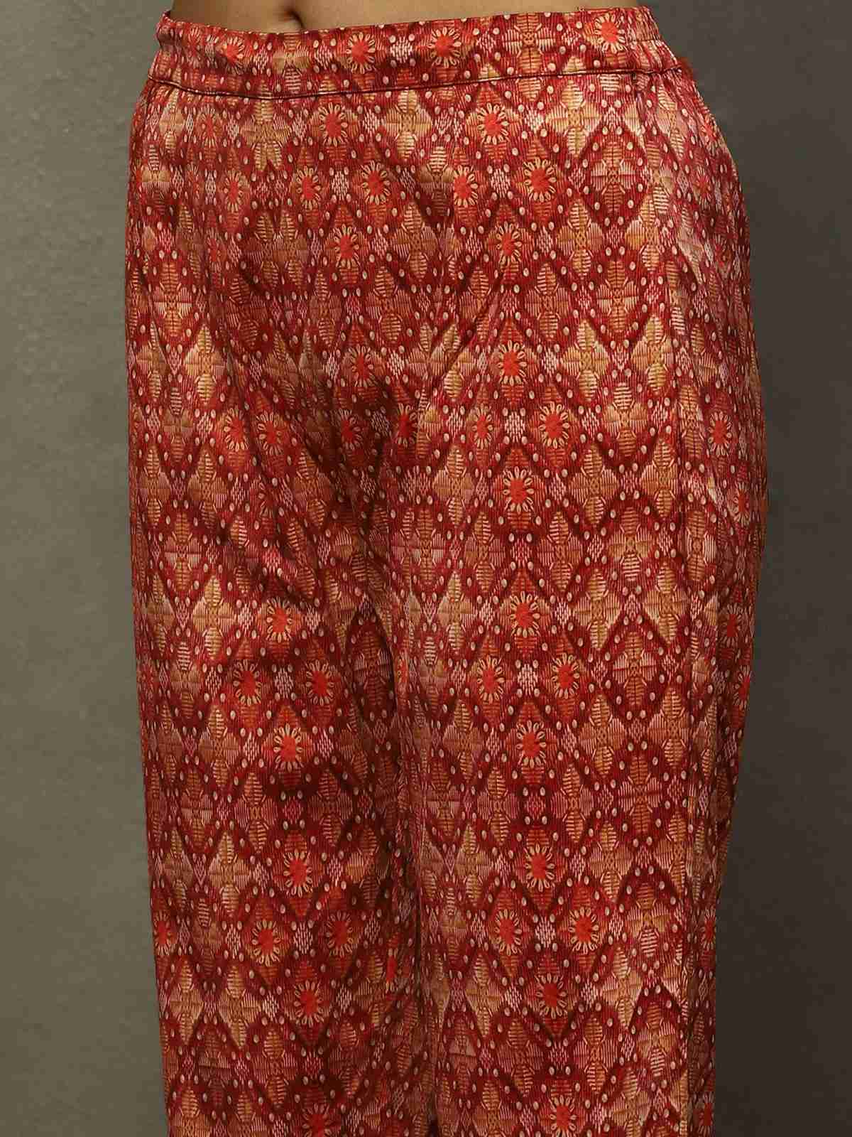 Wine & Beige Ayati Suit Set