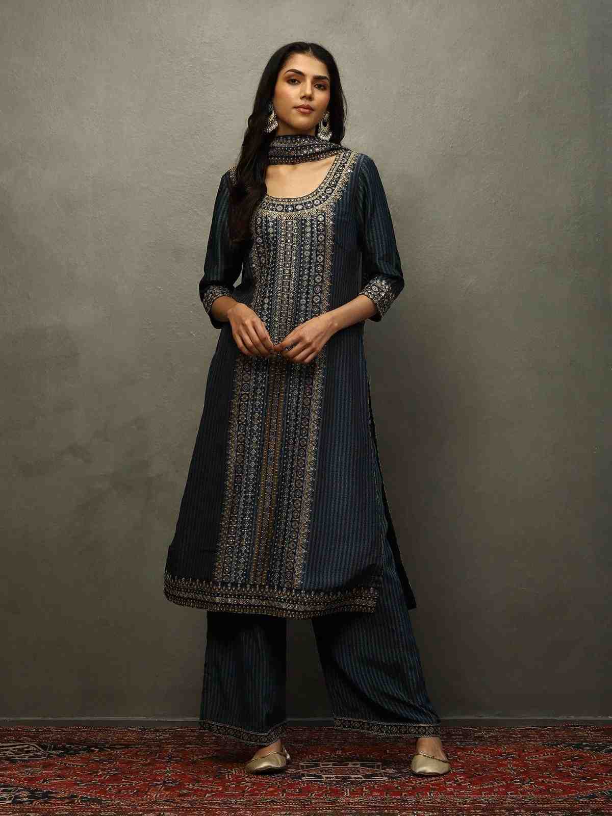 Blue Mirage Ayati Suit Set