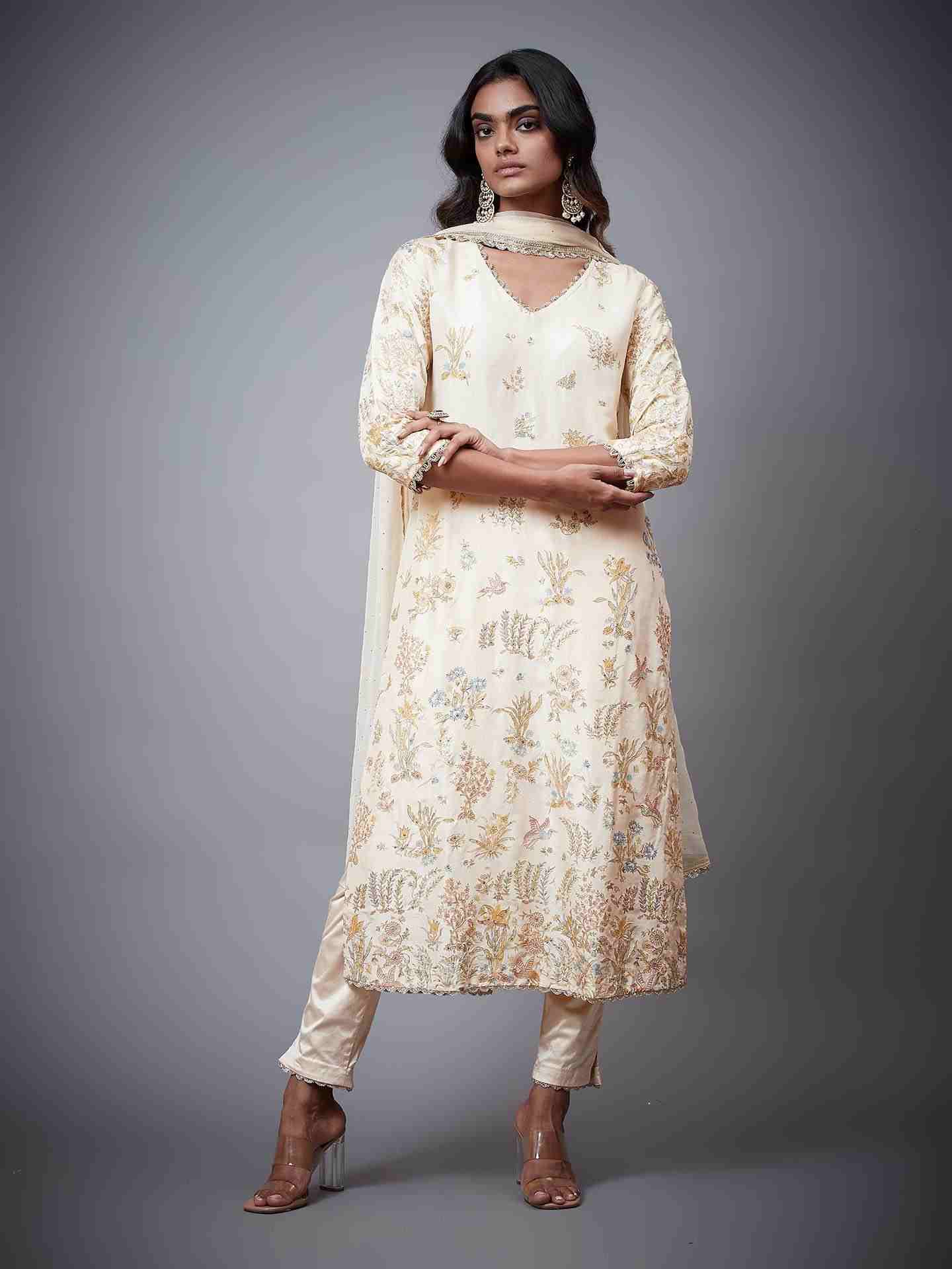 Ecru & Multi Nazli Suit Set