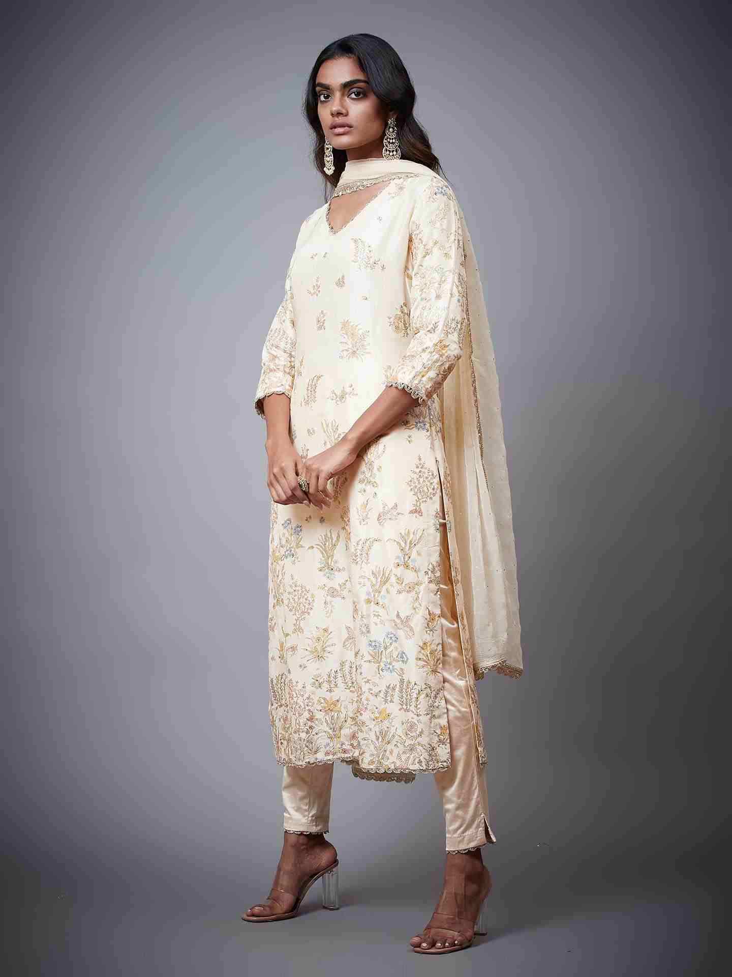 Ecru & Multi Nazli Suit Set