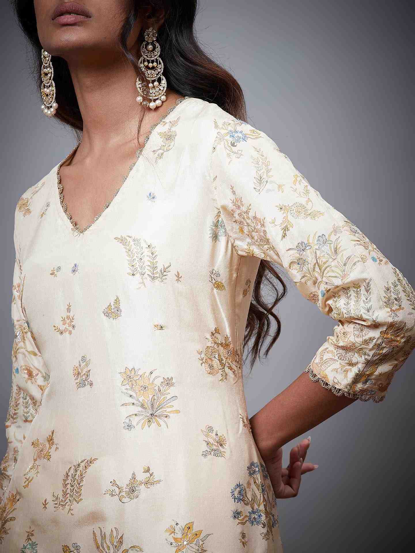 Ecru & Multi Nazli Suit Set