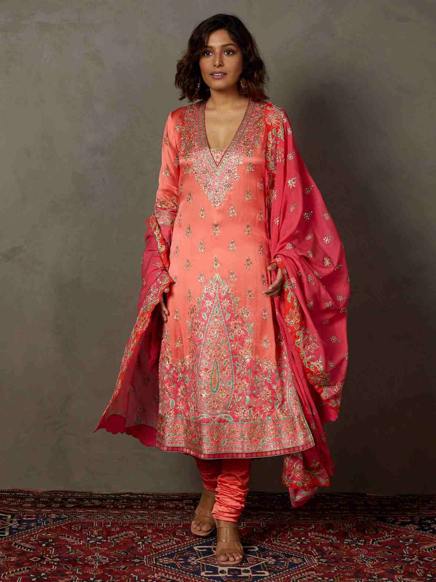 Coral & Pink Arin Suit Set