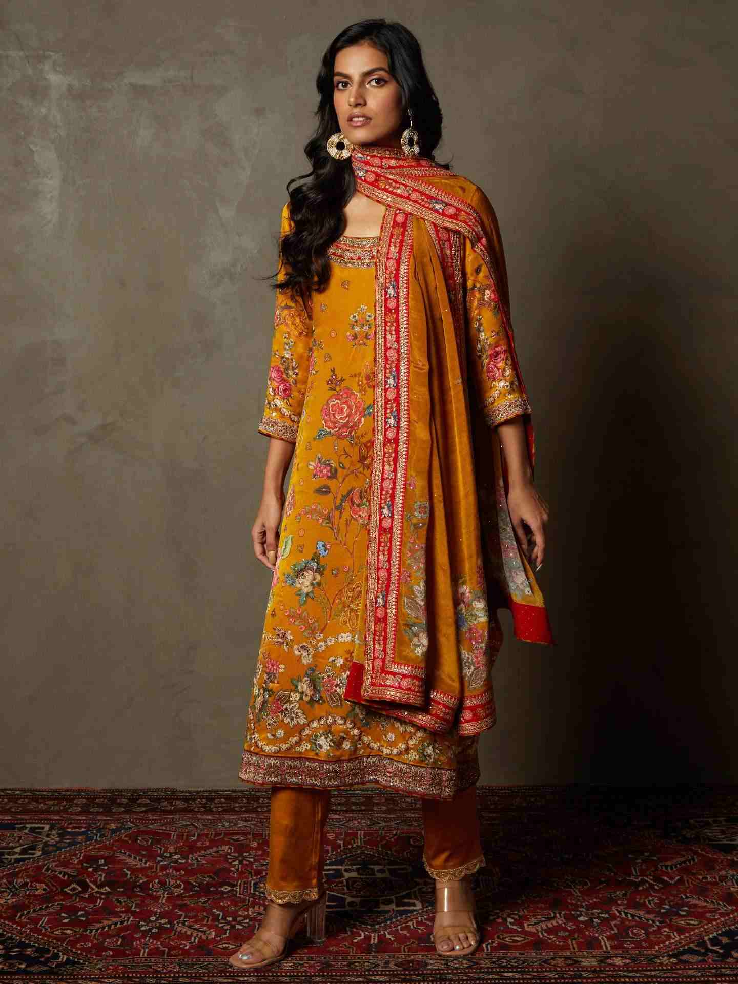 Mustard Wild Flower Suit Set
