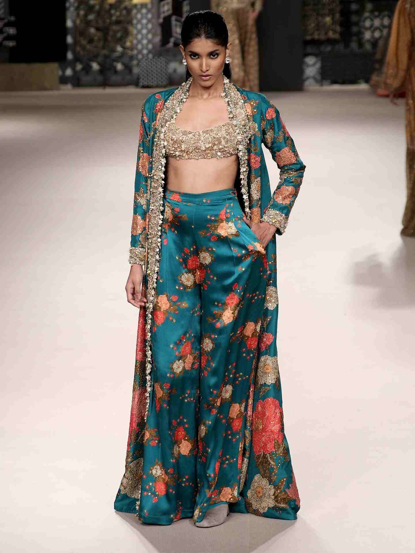 Dark Teal & Multi Bella Floral Ensemble