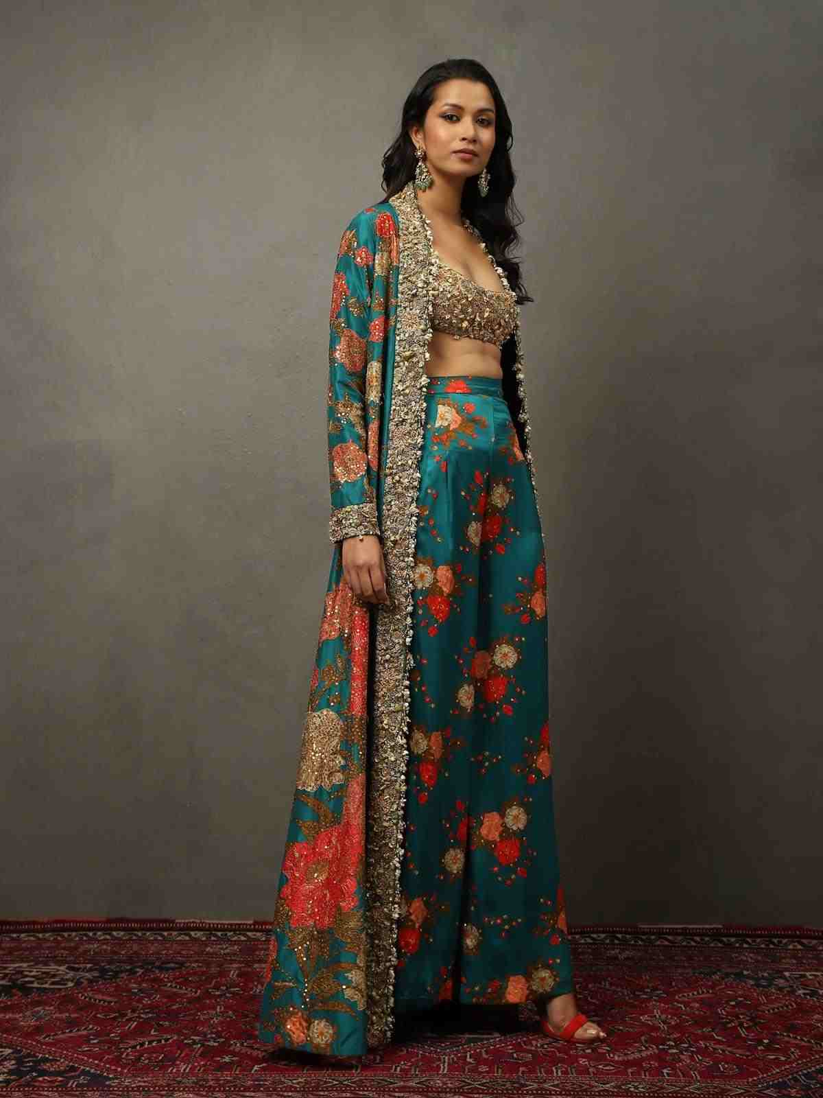 Dark Teal & Multi Bella Floral Ensemble