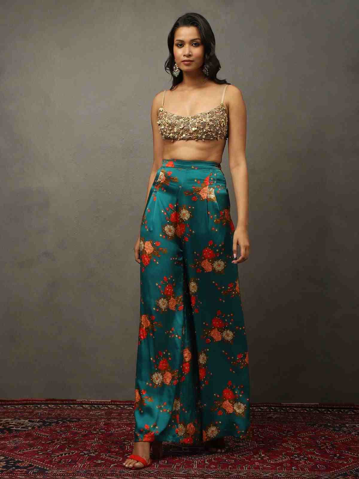 Dark Teal & Multi Bella Floral Ensemble