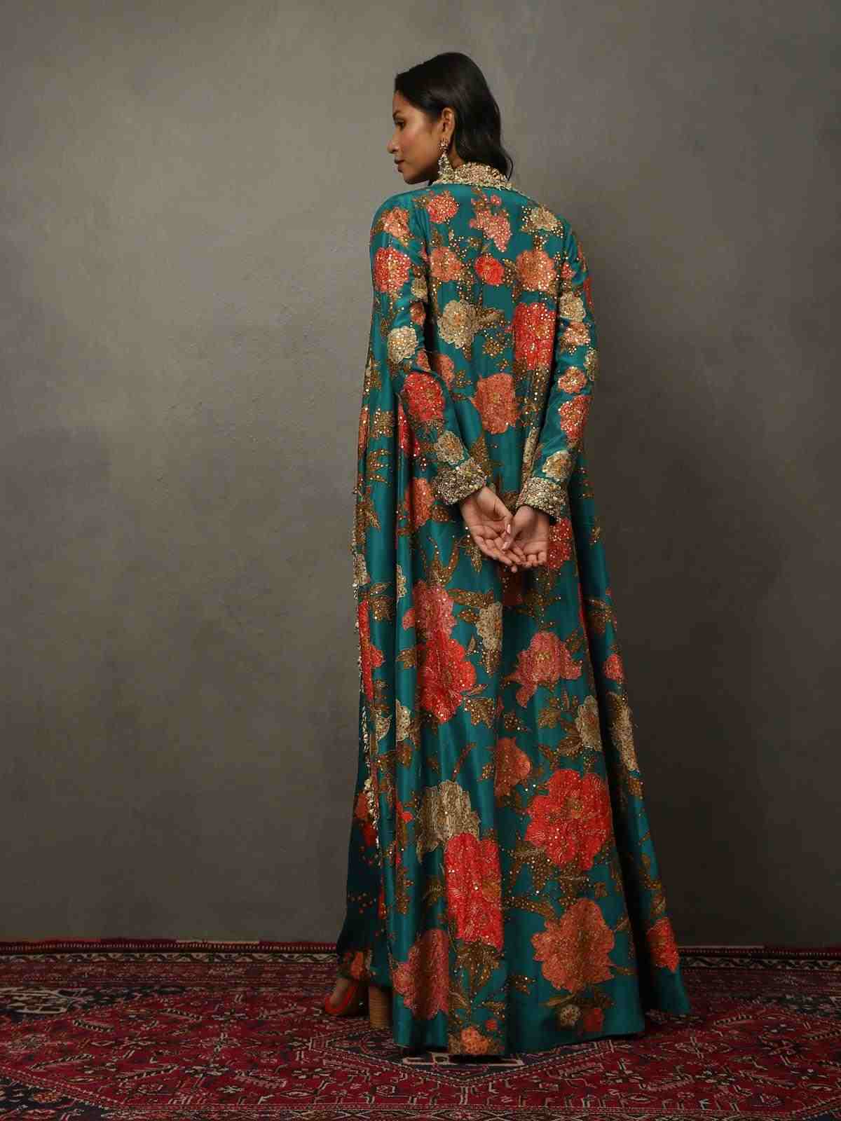 Dark Teal & Multi Bella Floral Ensemble