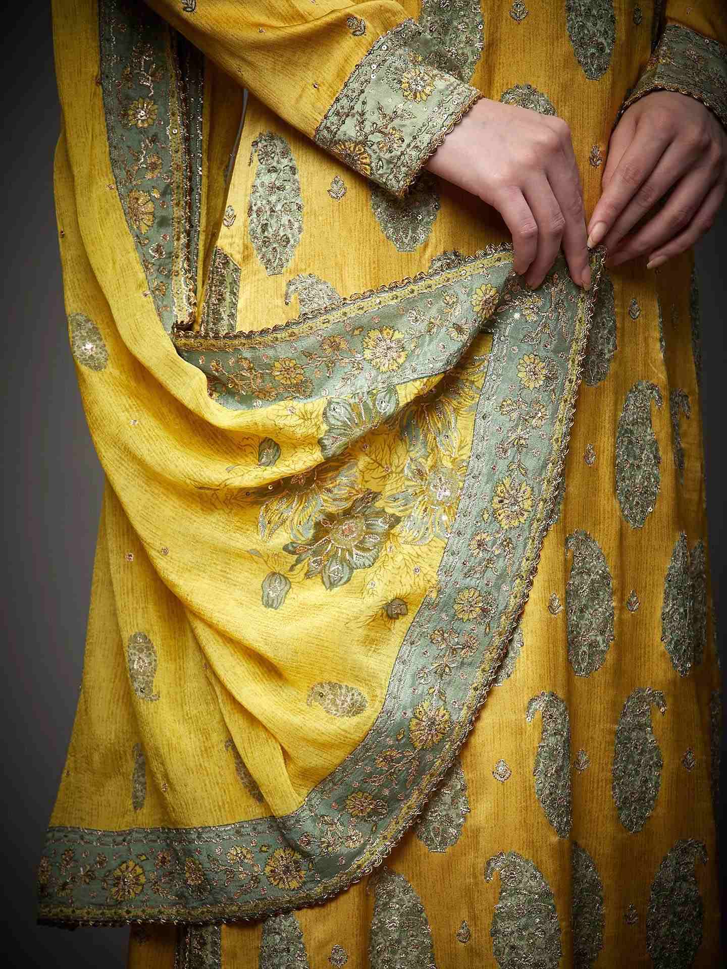 Yellow & Olive Navishtha Suit Set