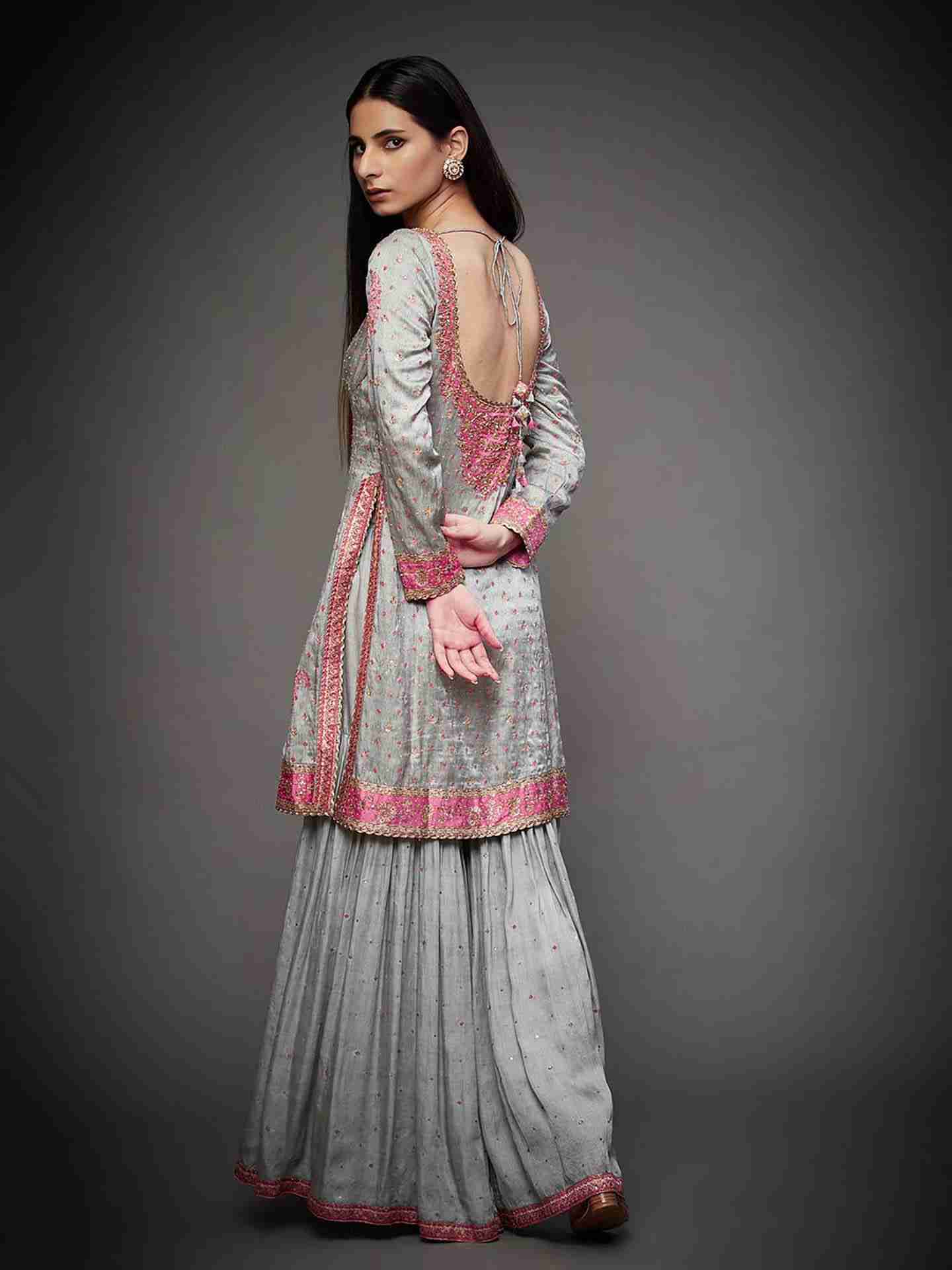 Grey & Pink Navishtha Suit Set