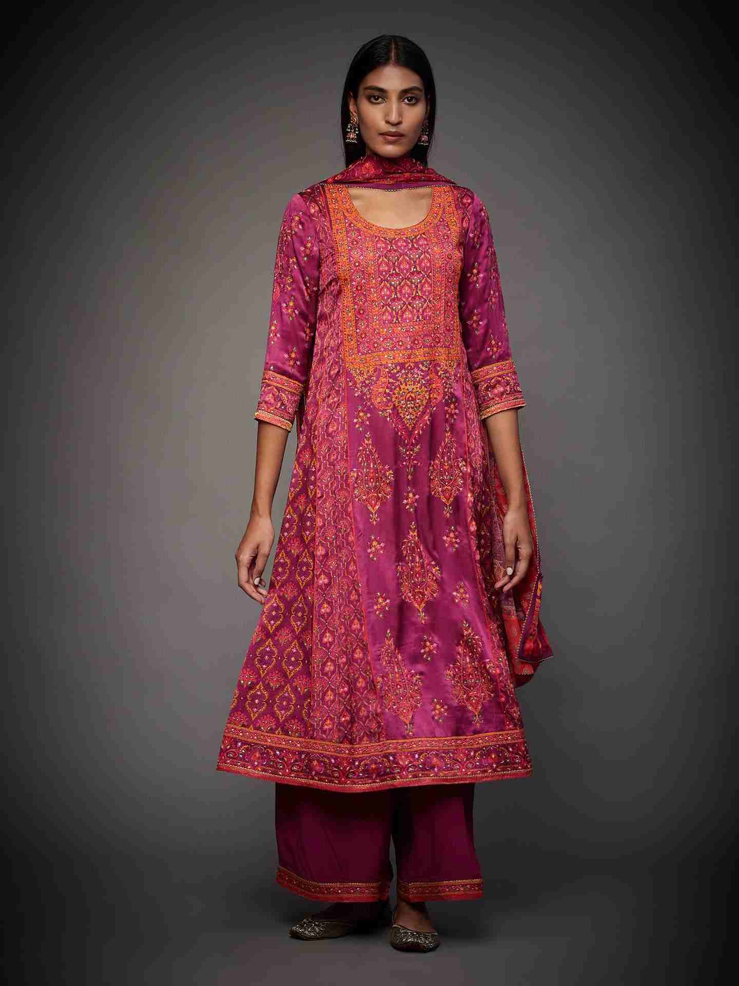 Purple & Multi Anantnag Suit Set