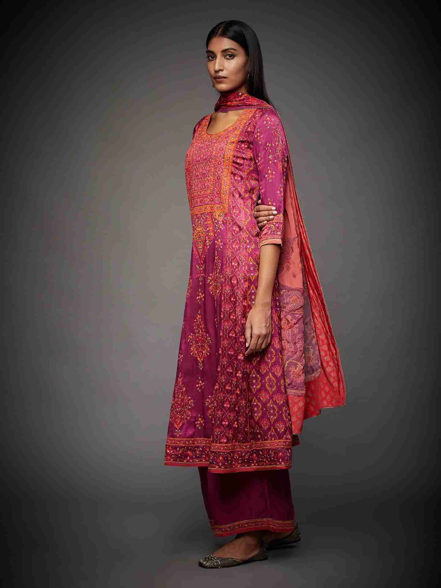 Purple & Multi Anantnag Suit Set