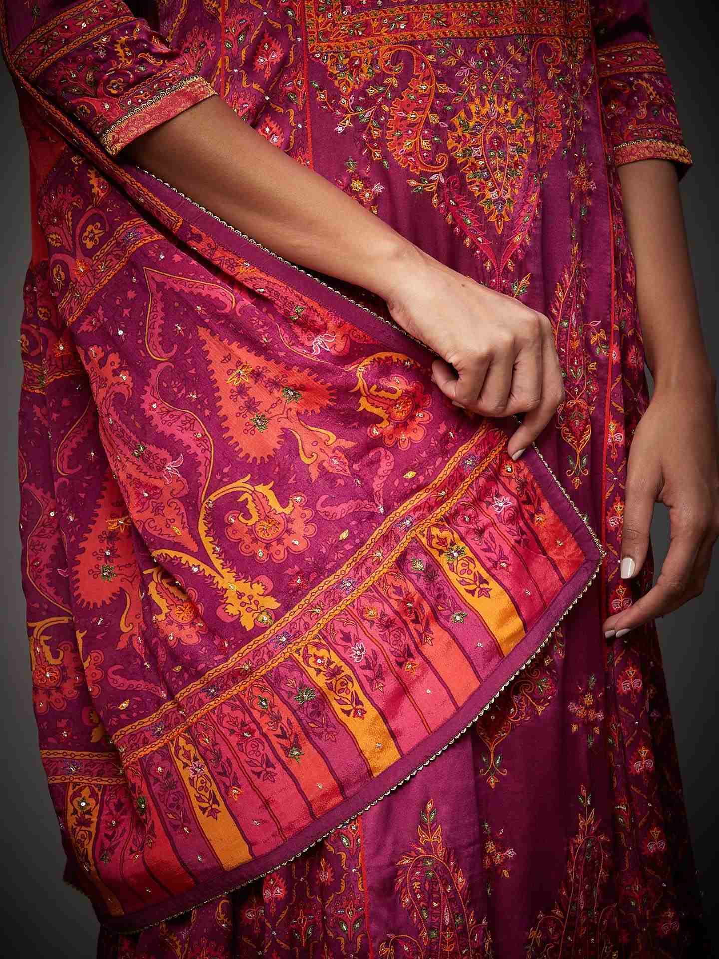 Purple & Multi Anantnag Suit Set