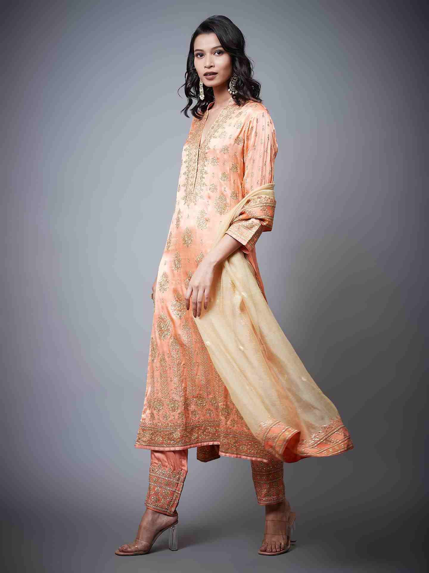 Peach & Gold Satnam Suit Set