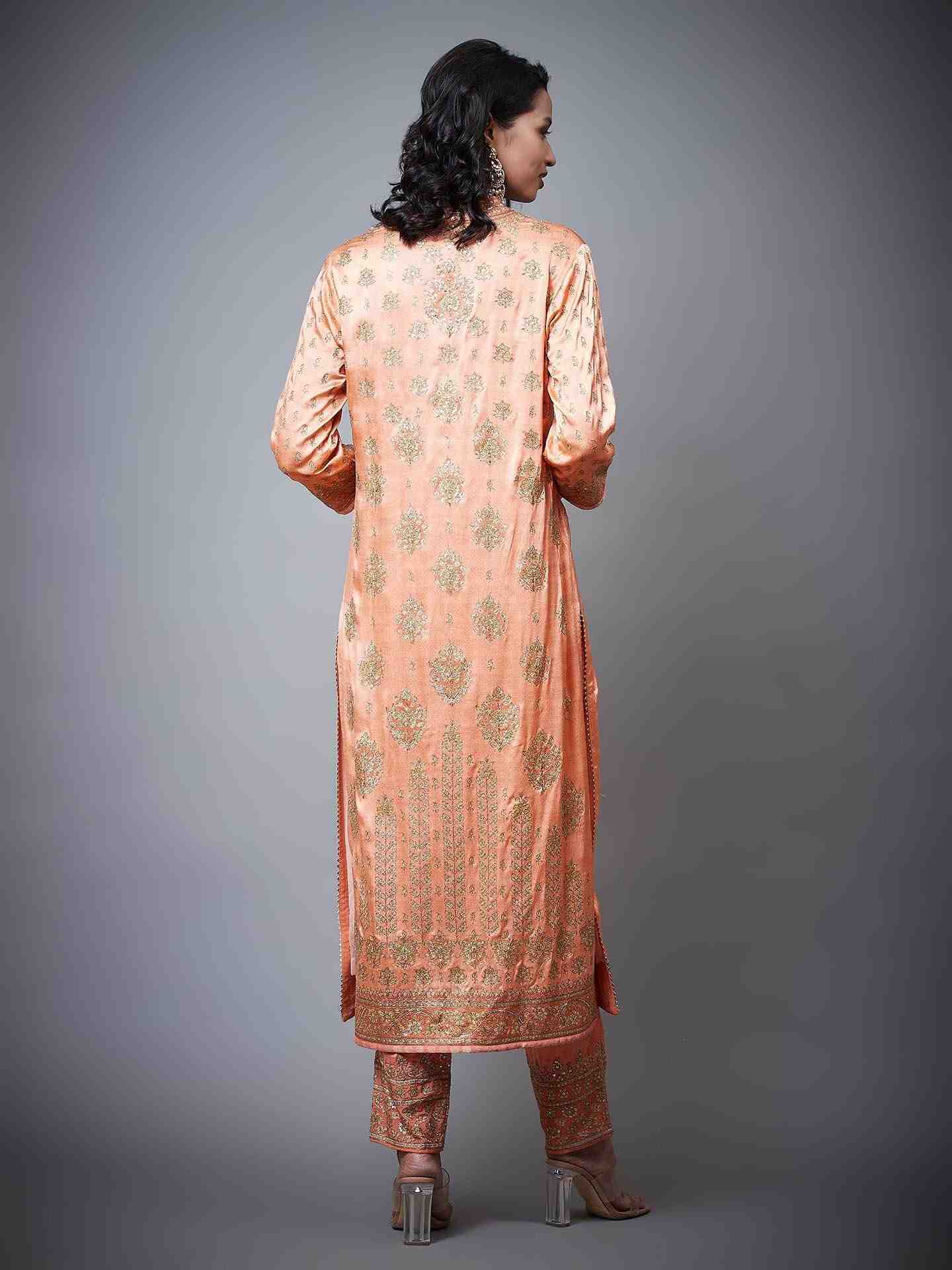 Peach & Gold Satnam Suit Set