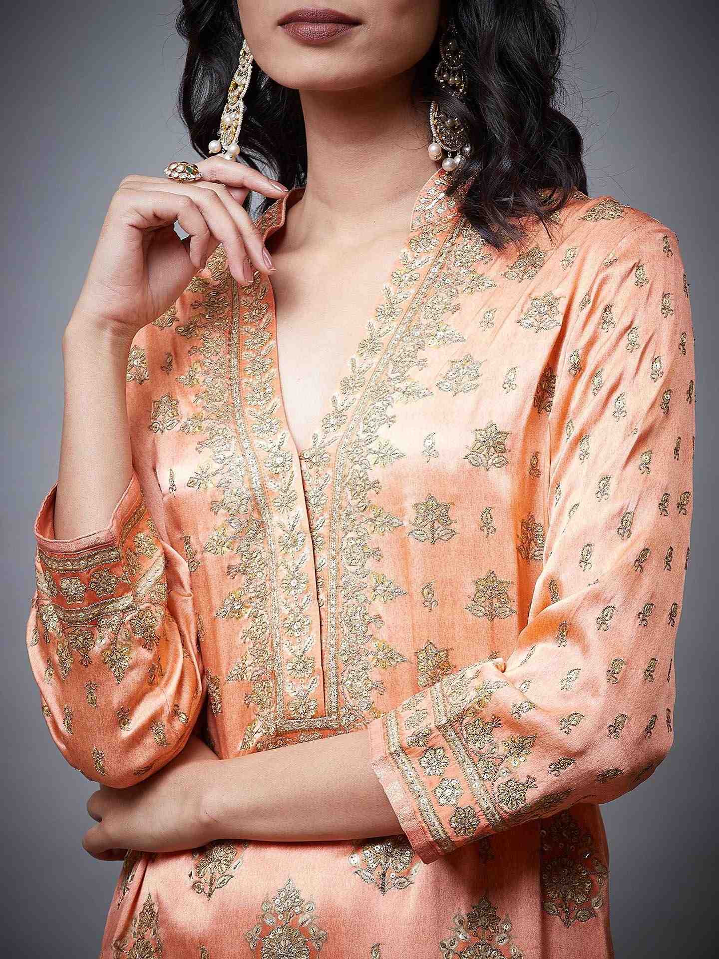 Peach & Gold Satnam Suit Set