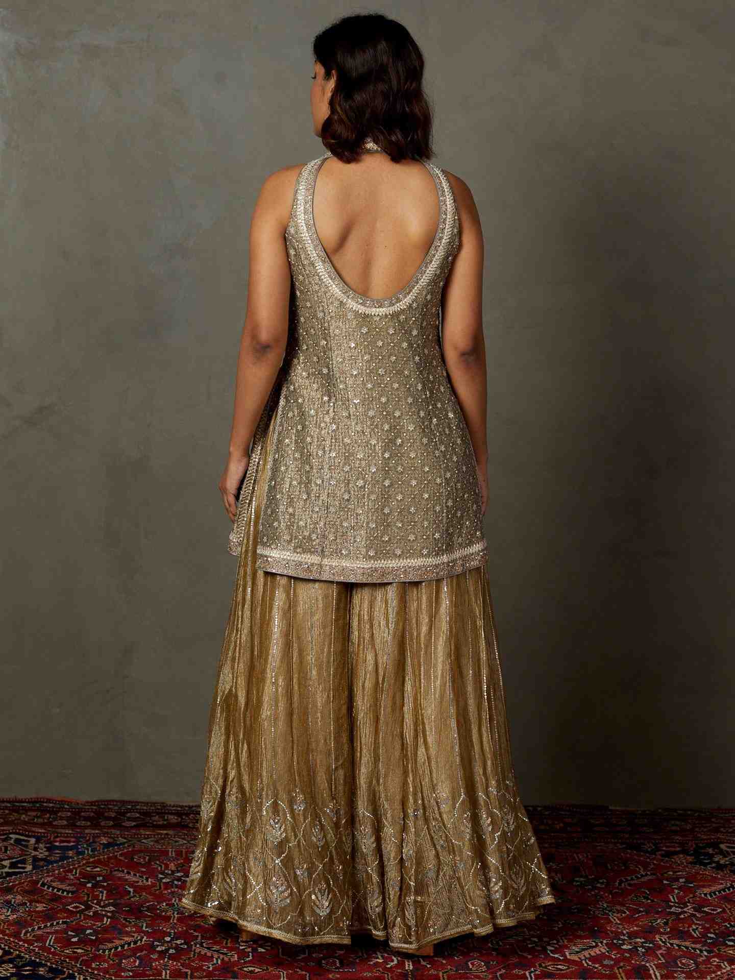 Antique Gold 	Rohira Suit Set