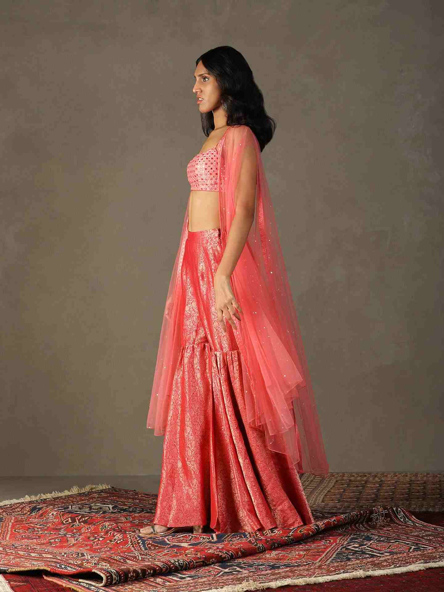 Shell Pink Darpan Ensemble