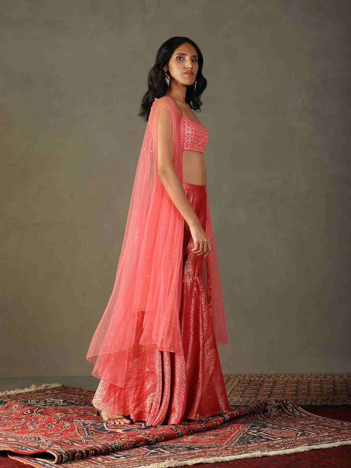 Shell Pink Darpan Ensemble