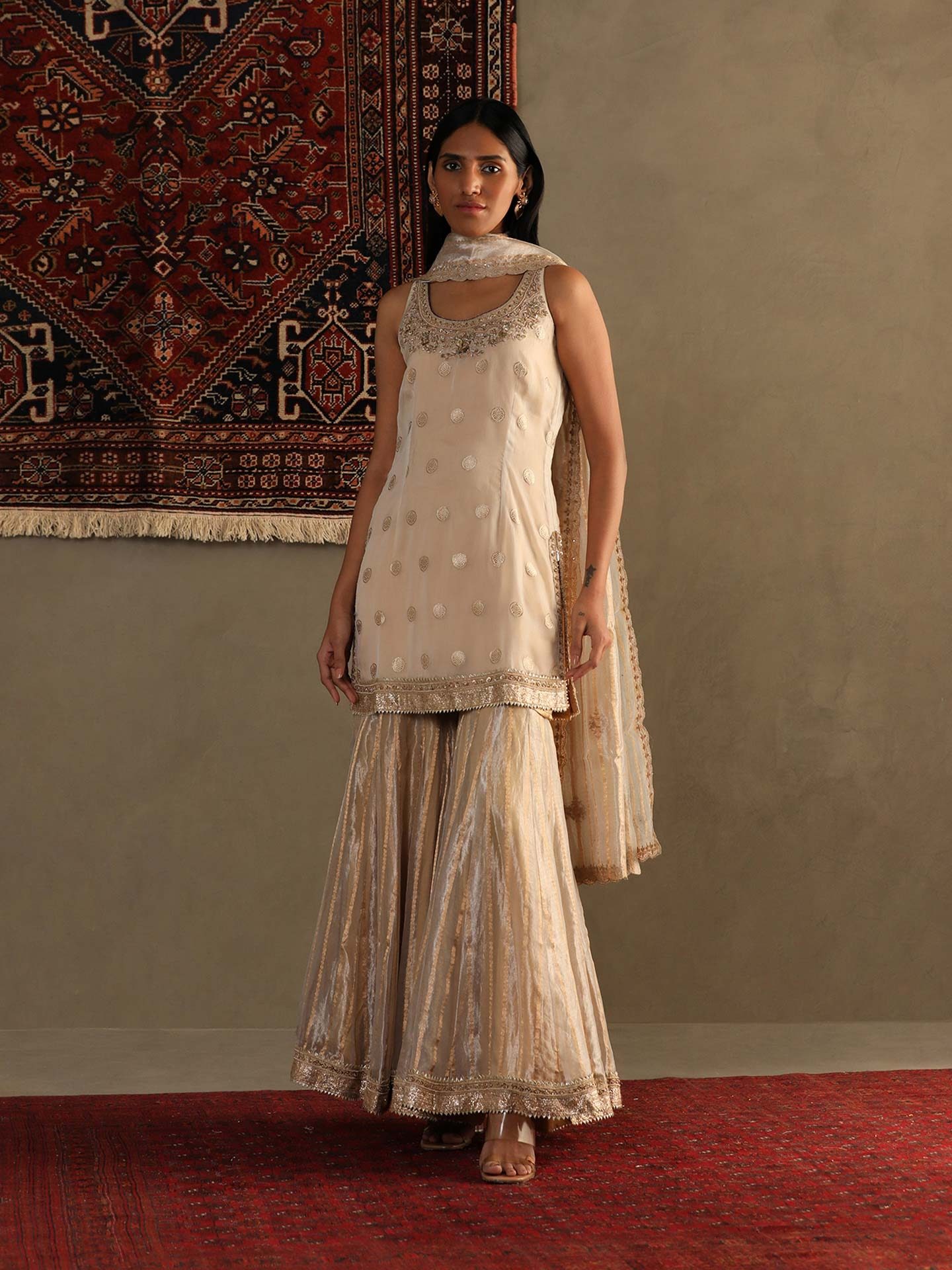 Gold Ganga Jamuna Suit Set