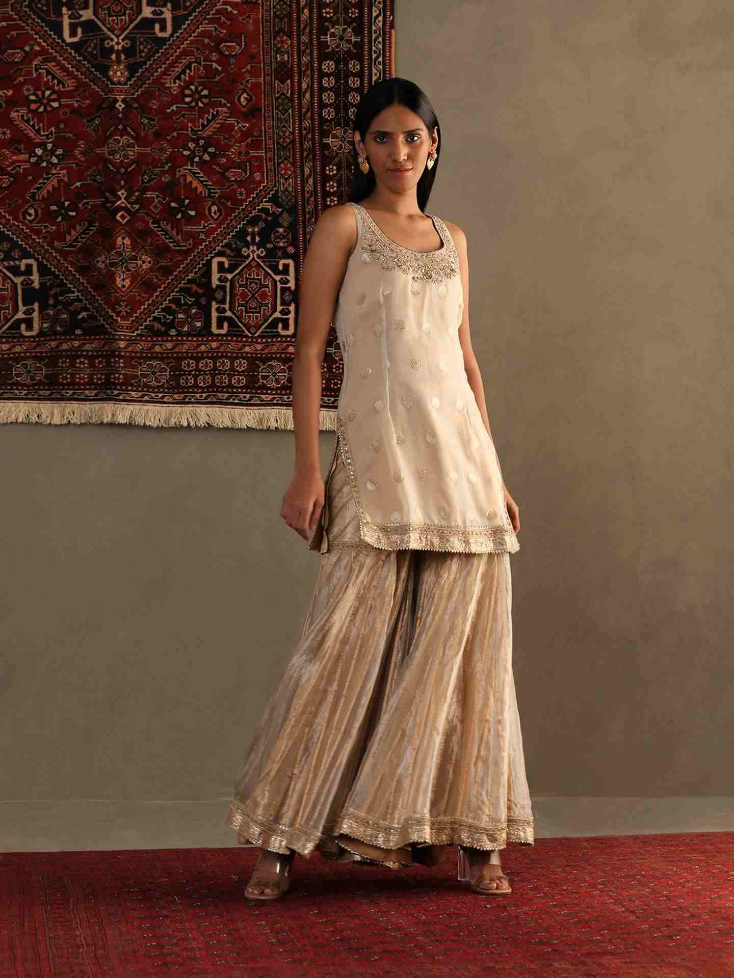 Gold Ganga Jamuna Suit Set