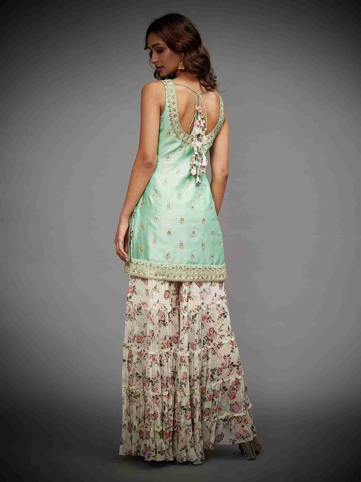 Mint & Multi Jamuna Suit Set