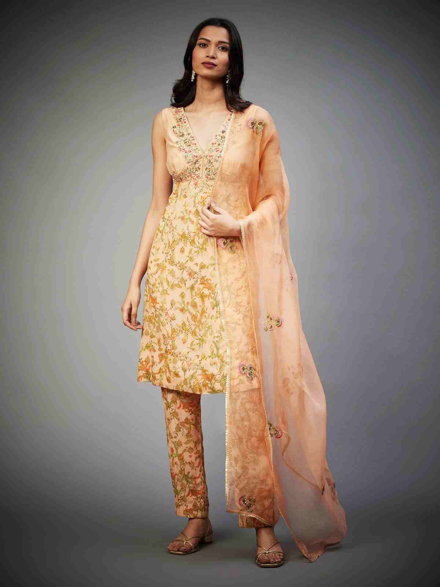 Tropical Peach Paradise Garden Suit Set