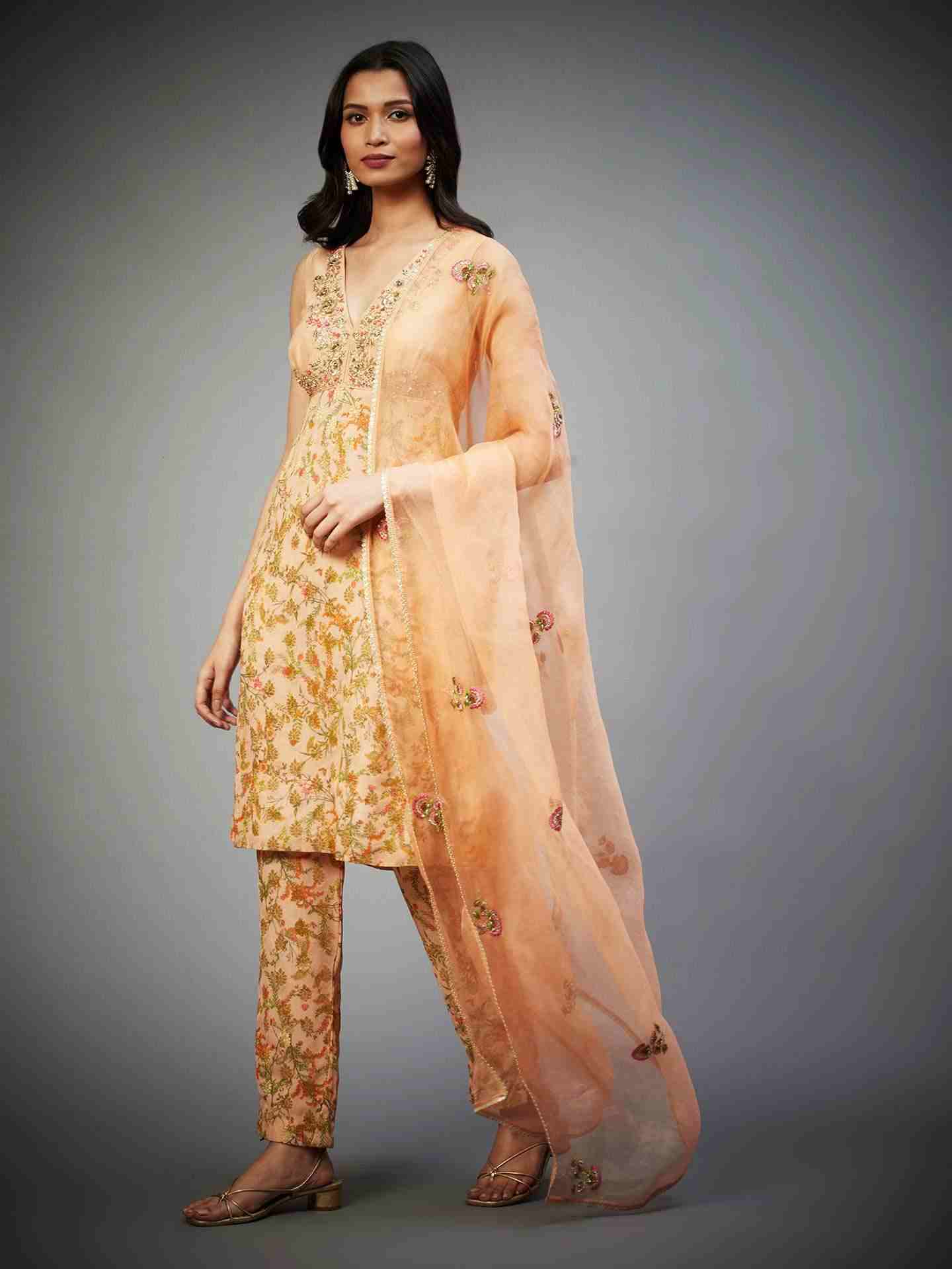 Tropical Peach Paradise Garden Suit Set