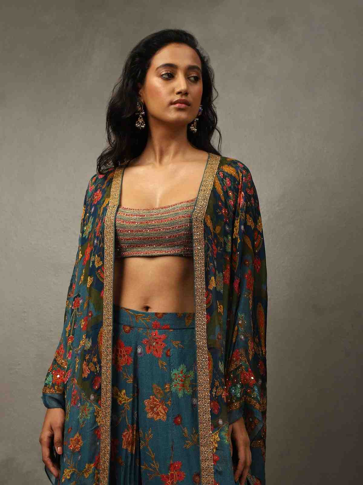 Deep Teal Floral Ensemble