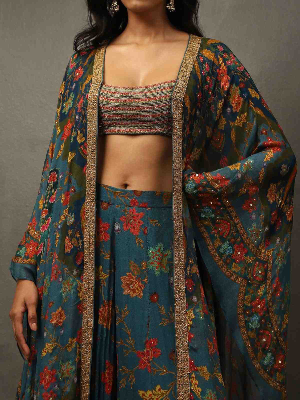 Deep Teal Floral Ensemble