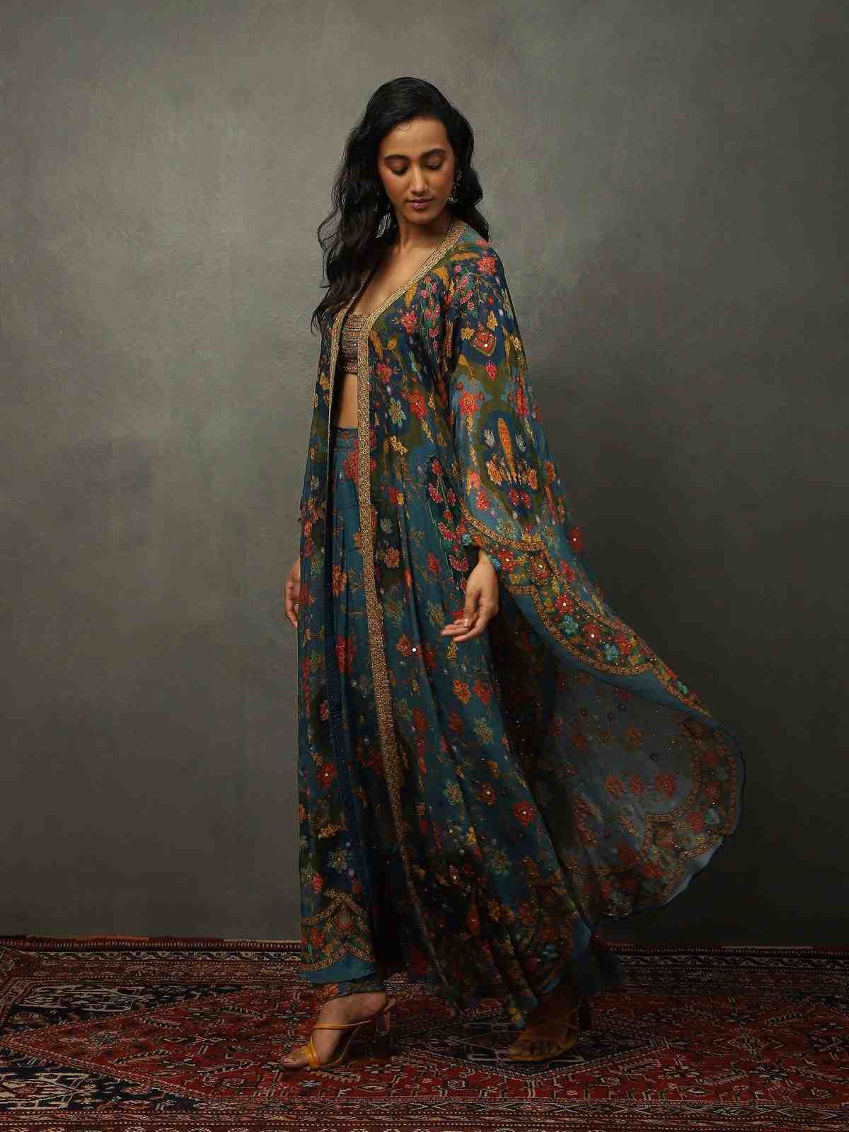 Deep Teal Floral Ensemble