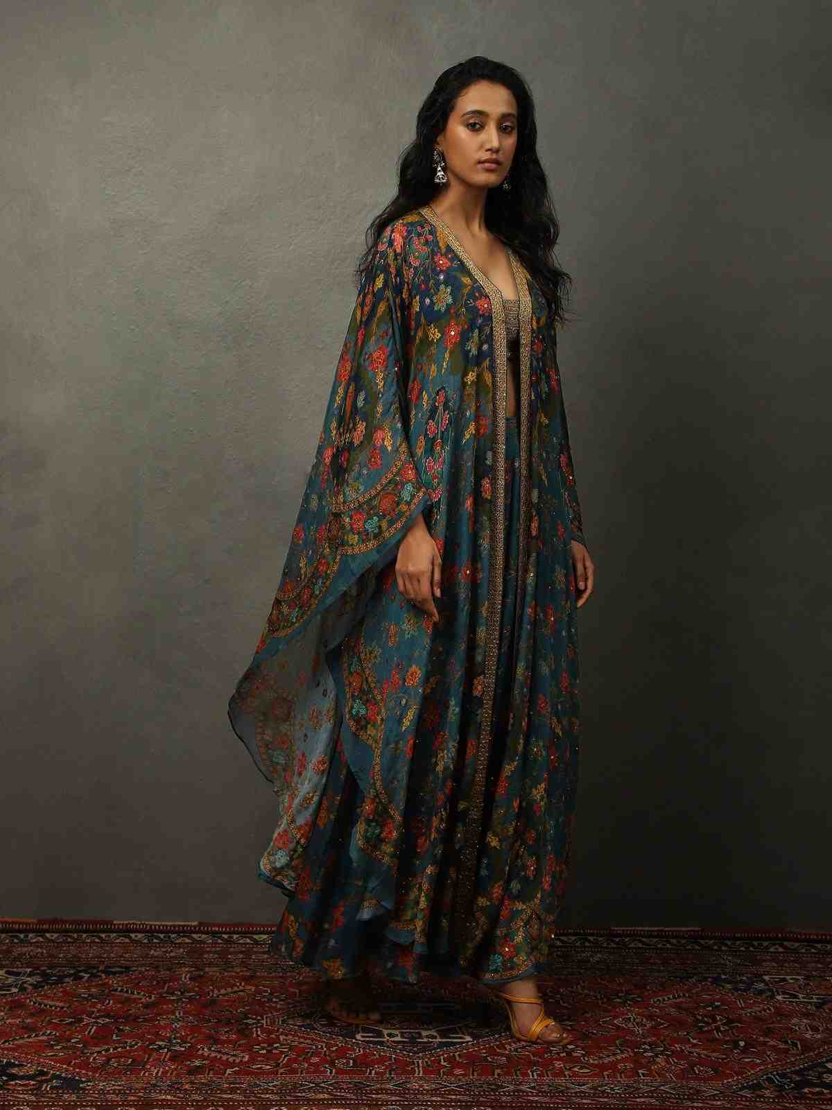 Deep Teal Floral Ensemble