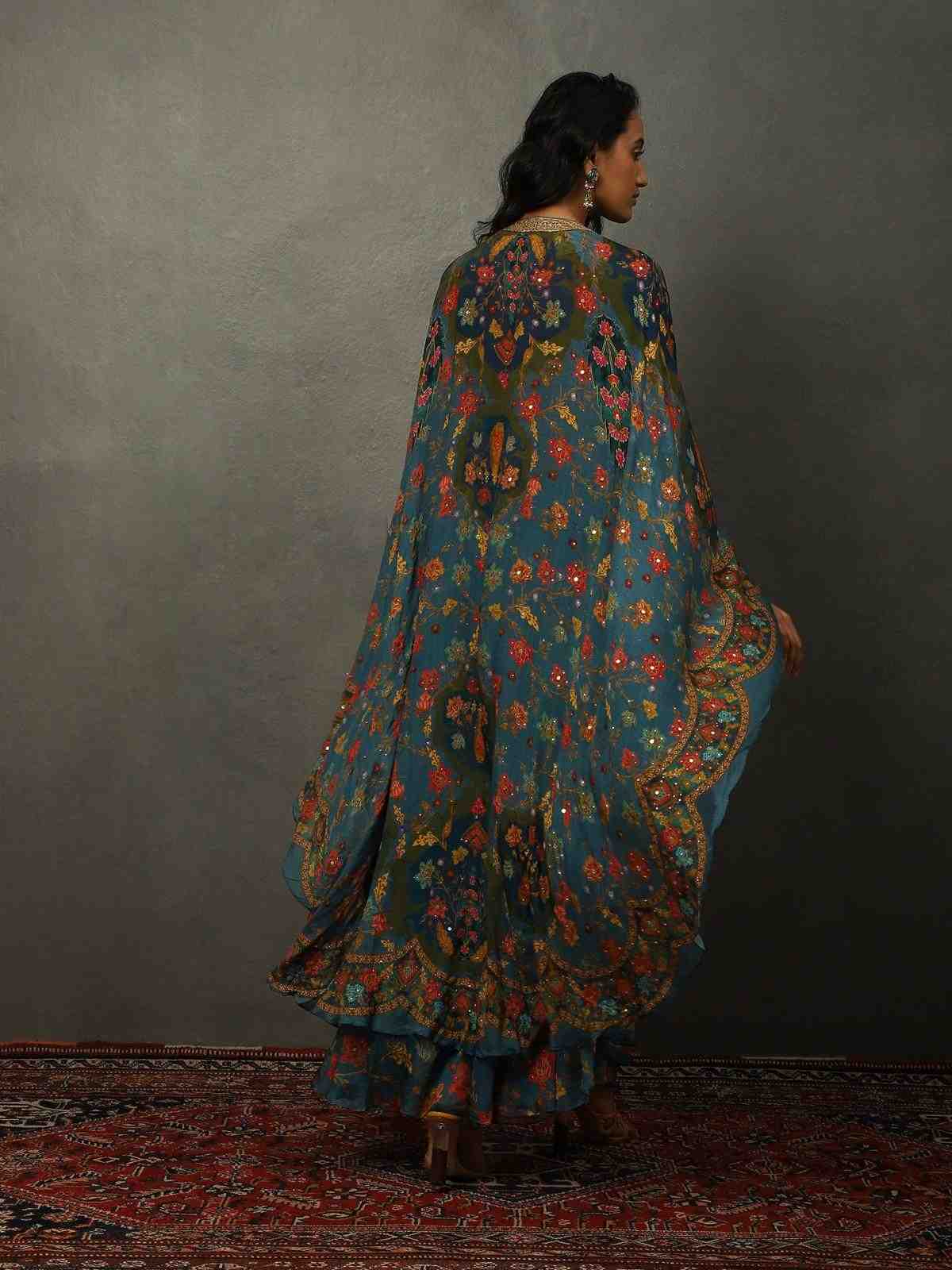 Deep Teal Floral Ensemble