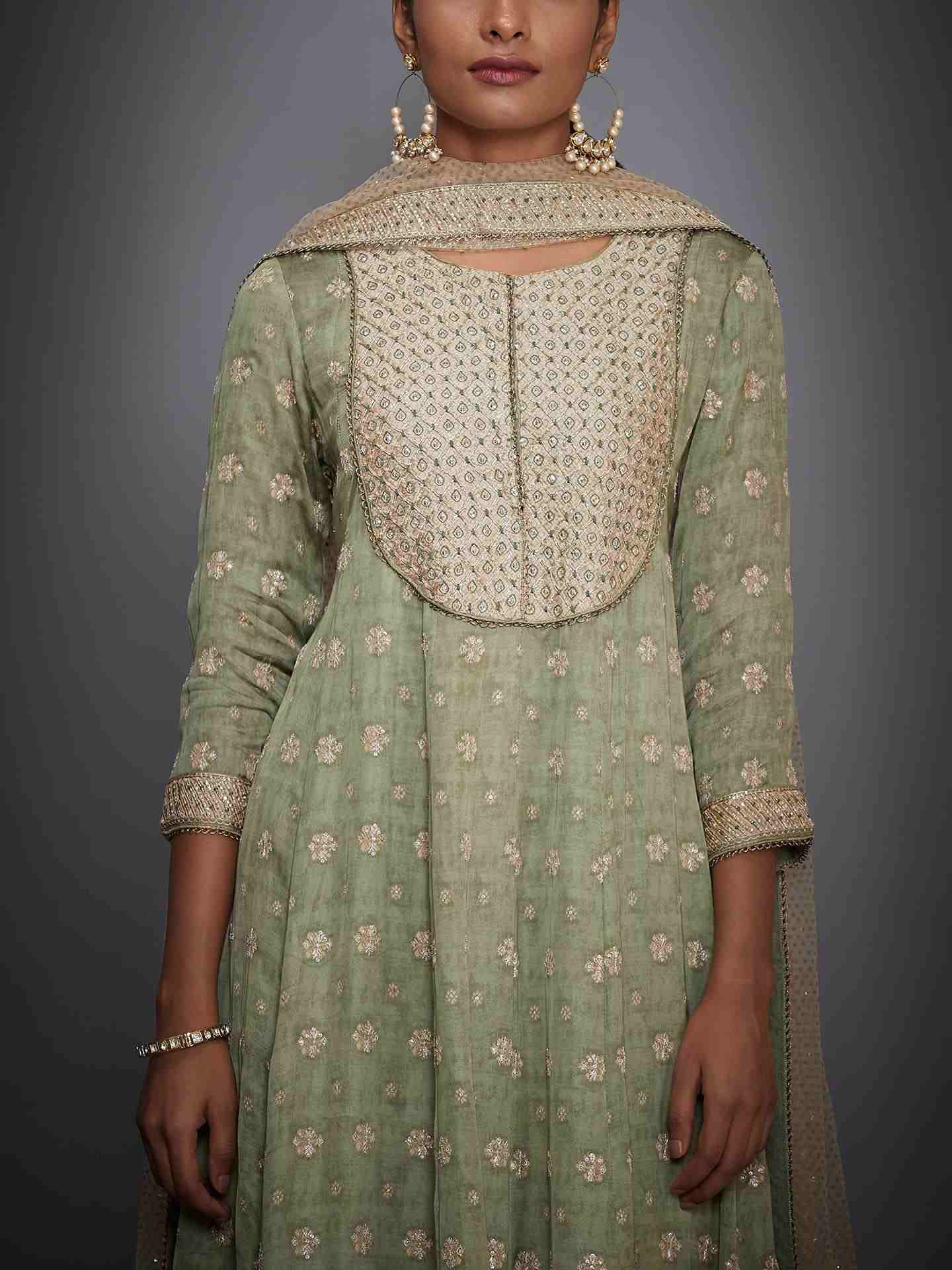 Khaki & Beige Paridhi Parampara Anarkali Suit