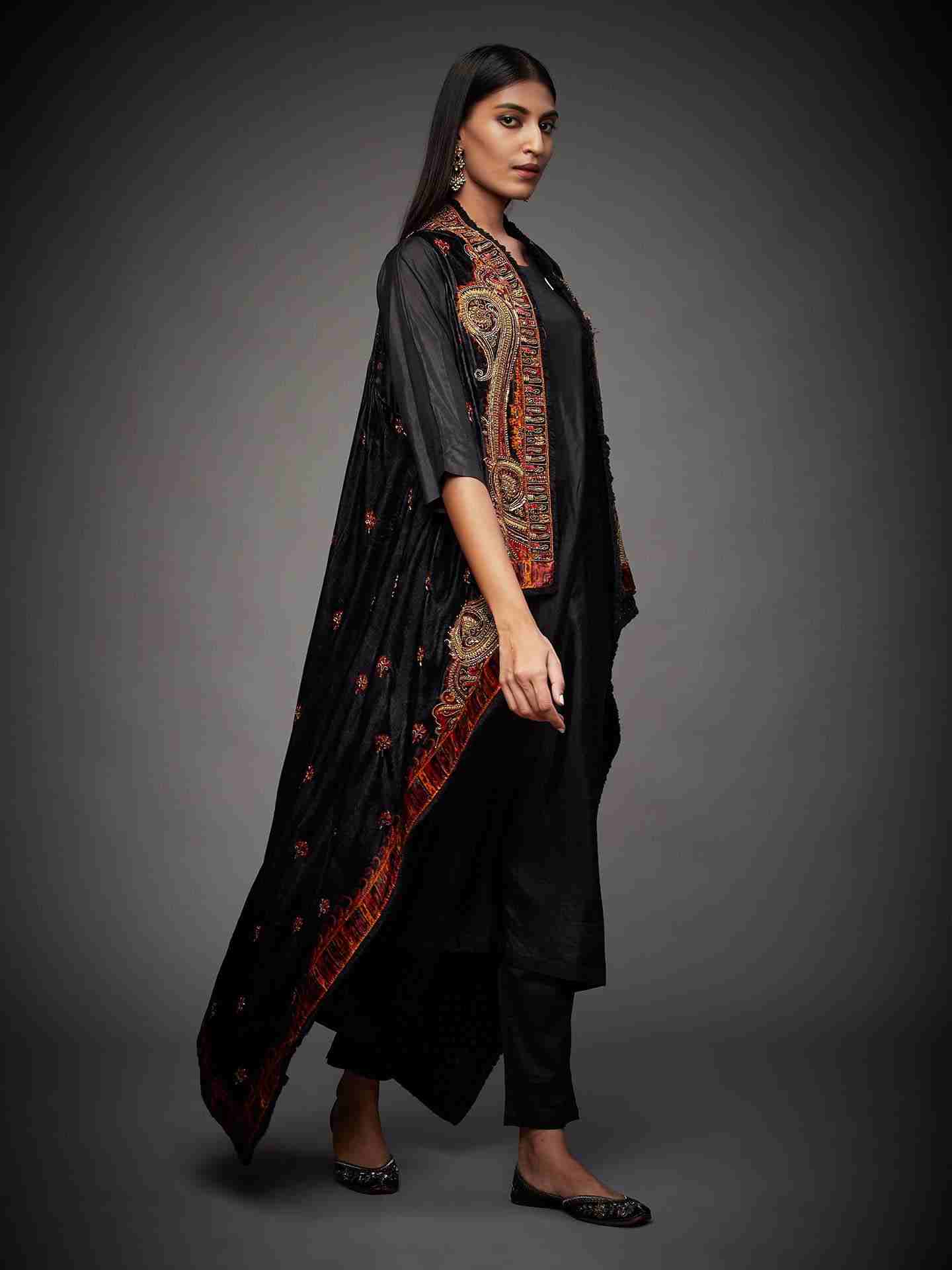 Burgundy & Multi Harvana Suit Set