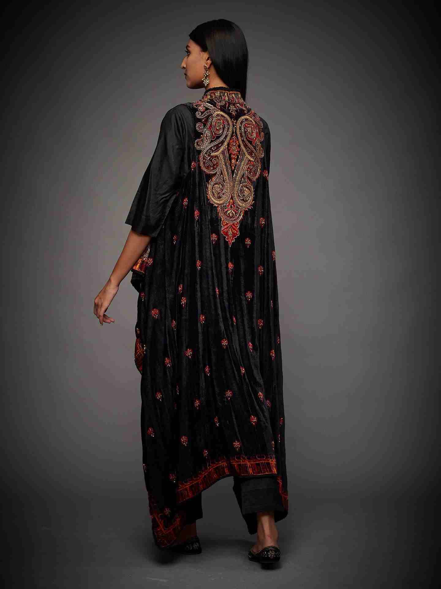 Burgundy & Multi Harvana Suit Set