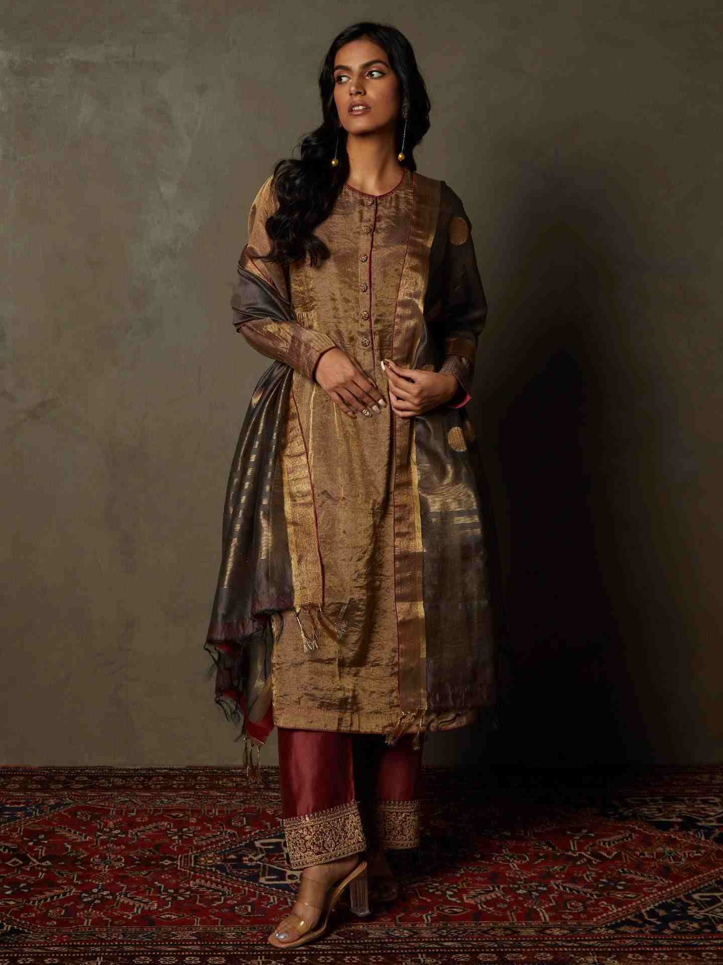 Antique Gold Manjari Suit Set