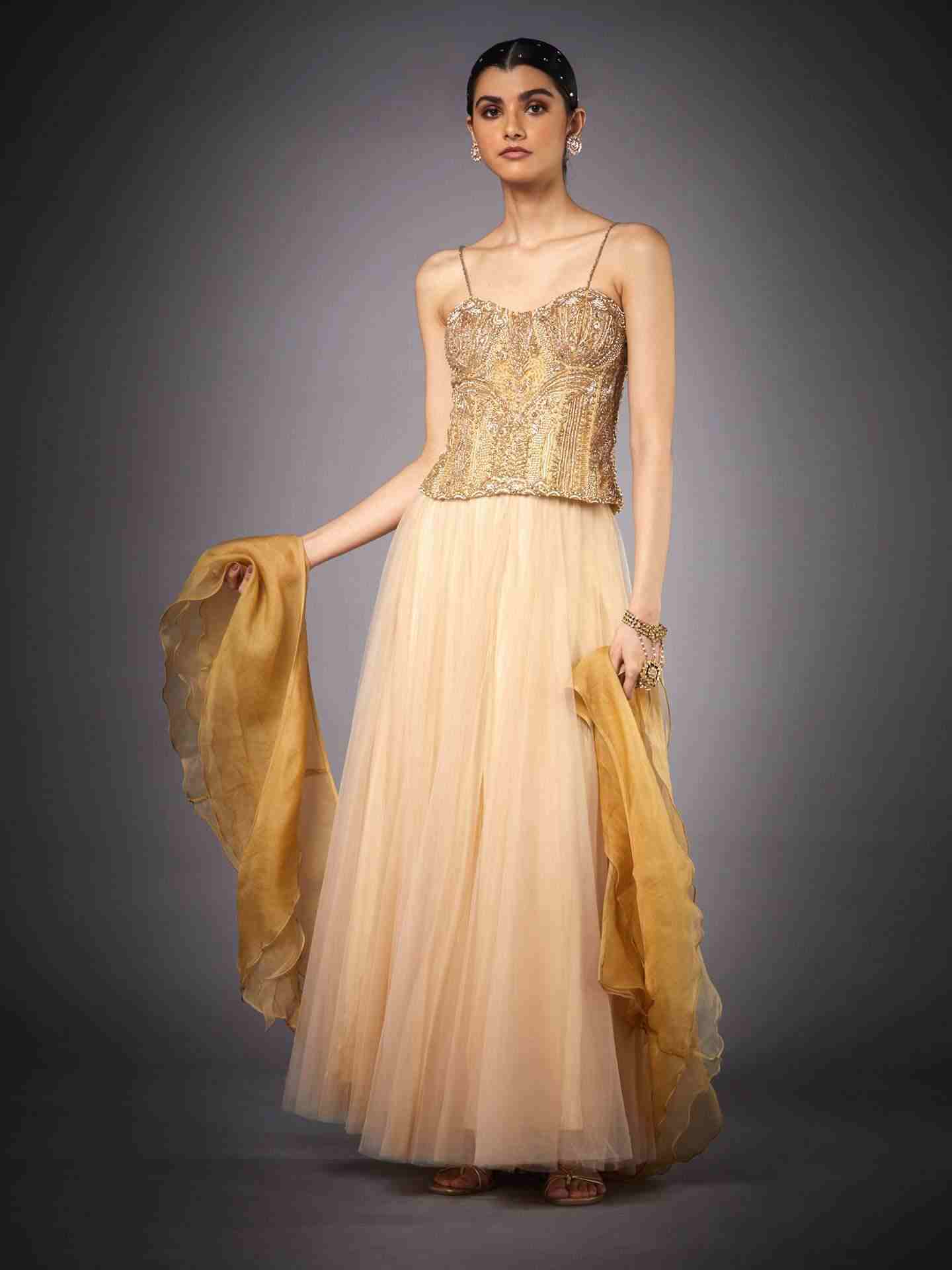 Beige & Gold Sonar Lehenga Set