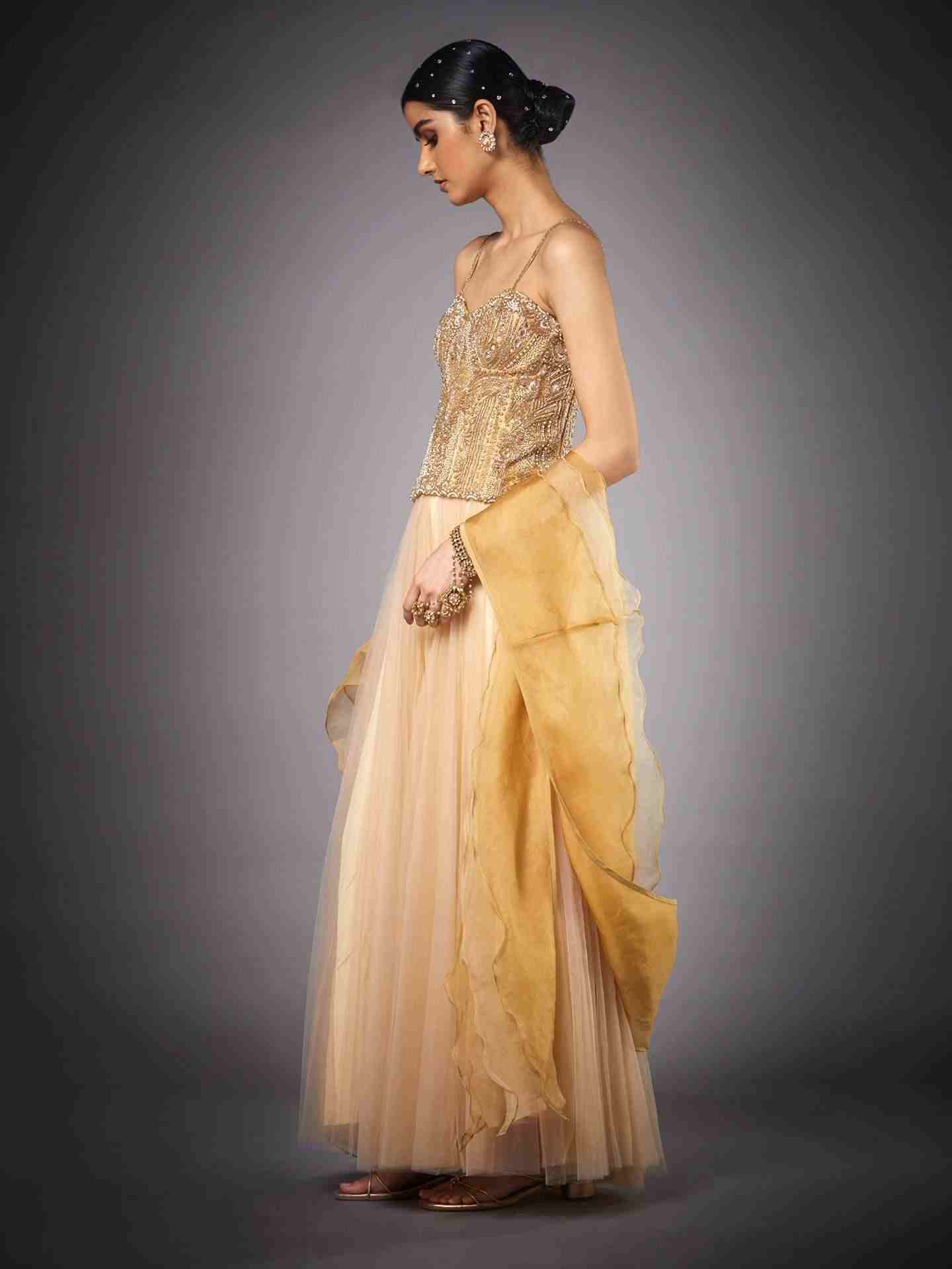 Beige & Gold Sonar Lehenga Set
