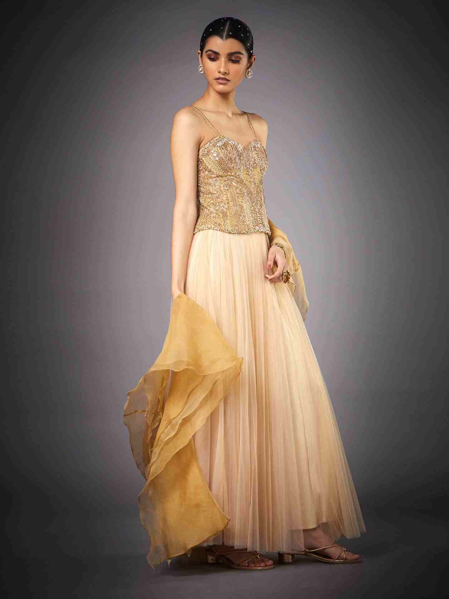 Beige & Gold Sonar Lehenga Set
