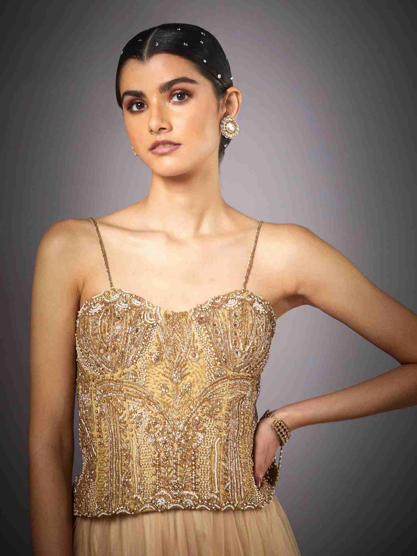 Beige & Gold Sonar Lehenga Set