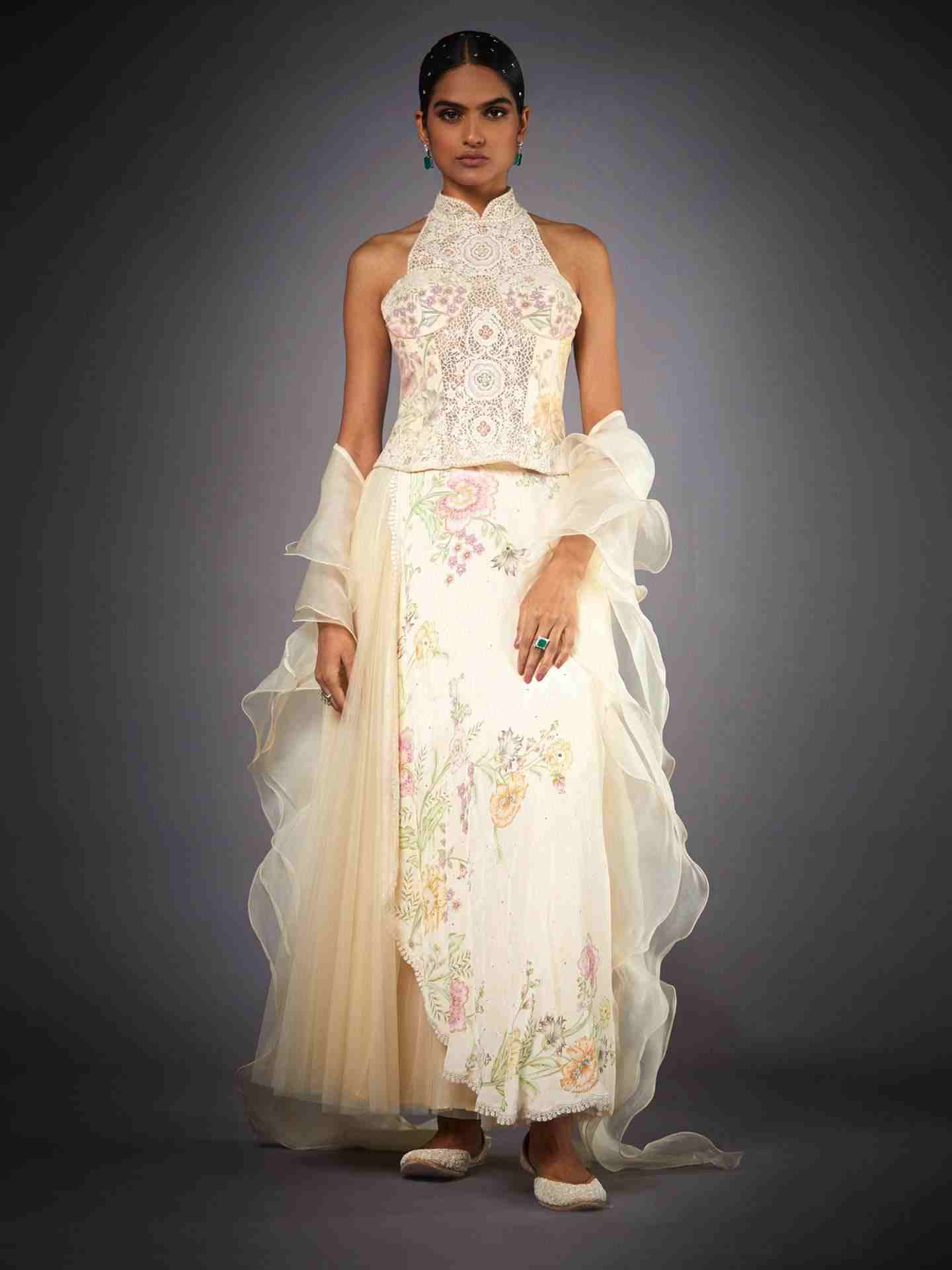 Ecru & Multi Jane Lehenga Set