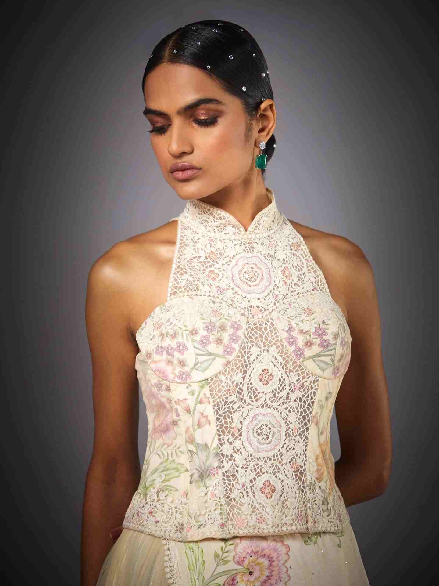 Ecru & Multi Jane Lehenga Set