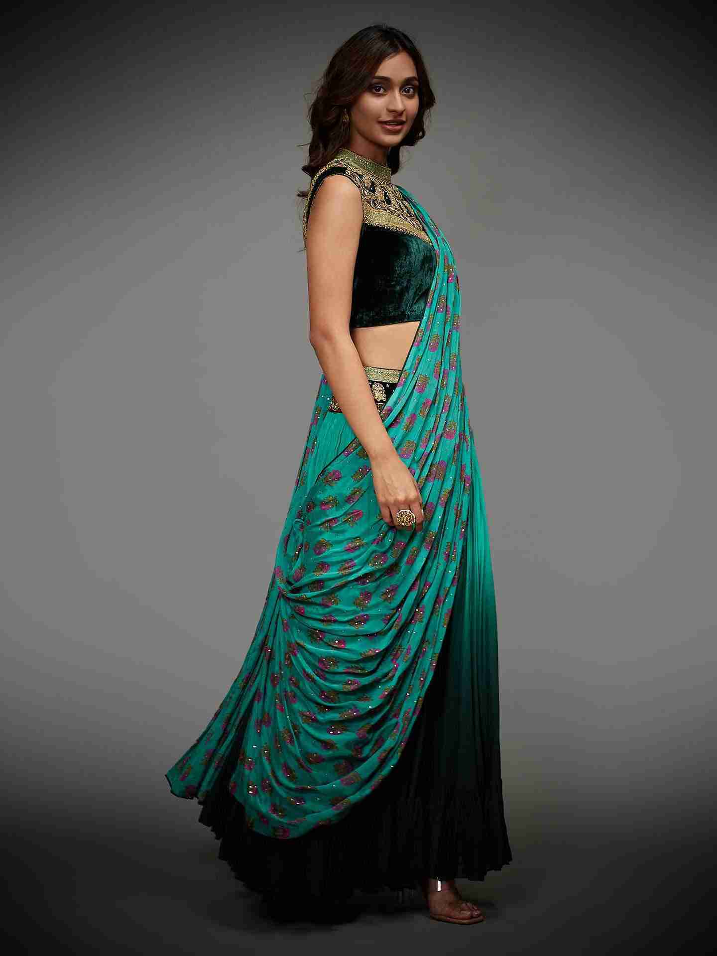 Bottle Green & Jade Green Ketki Lehenga Set