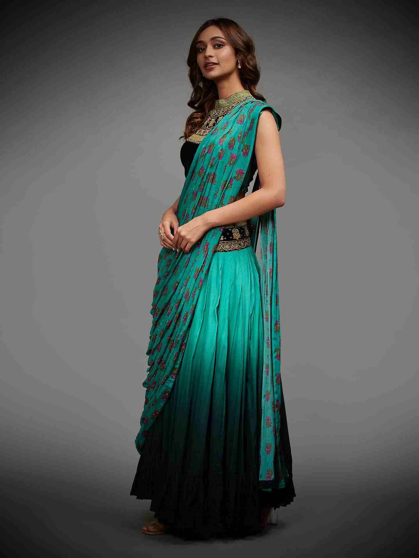 Bottle Green & Jade Green Ketki Lehenga Set