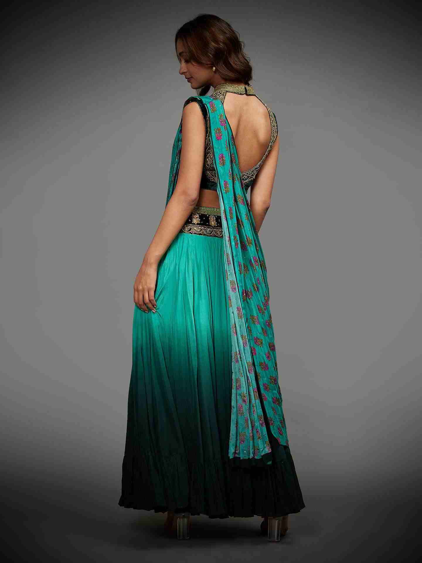 Bottle Green & Jade Green Ketki Lehenga Set